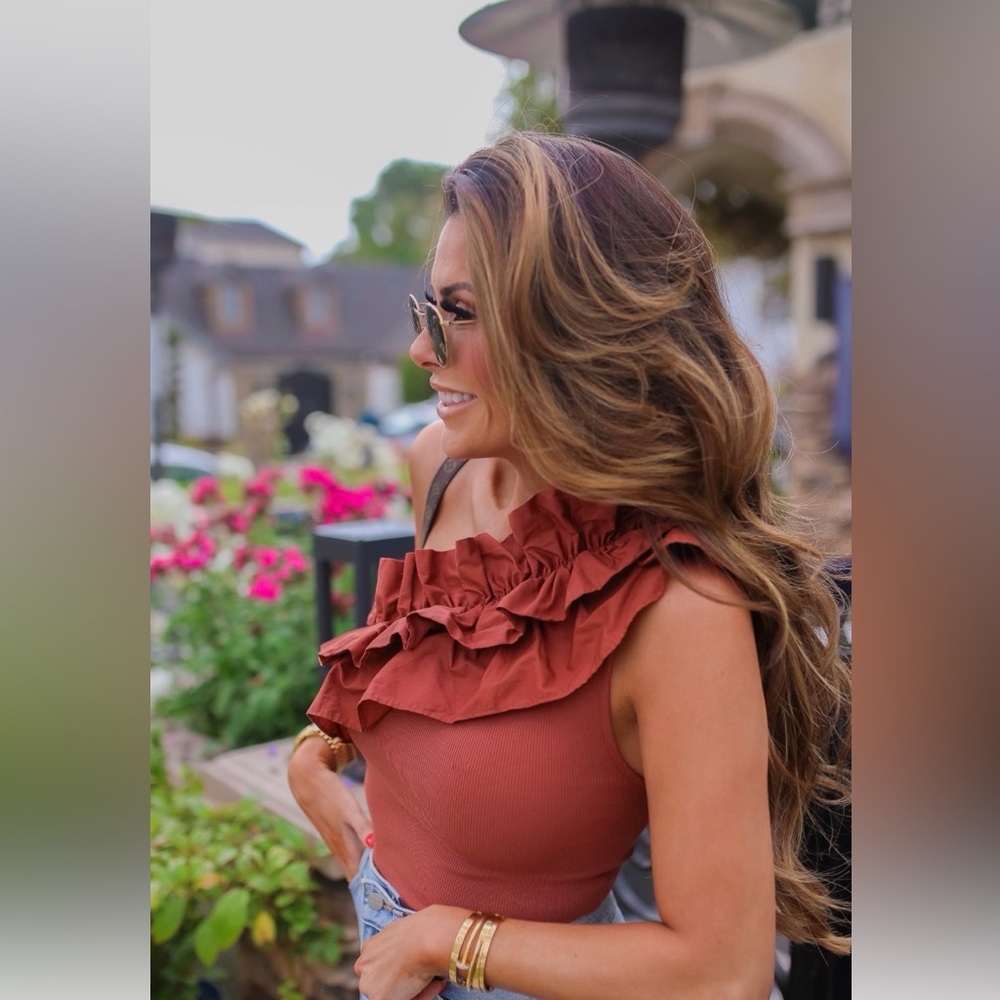Express Ruffled One-Shoulder Bodysuit - Picture 2 of 6